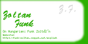 zoltan funk business card